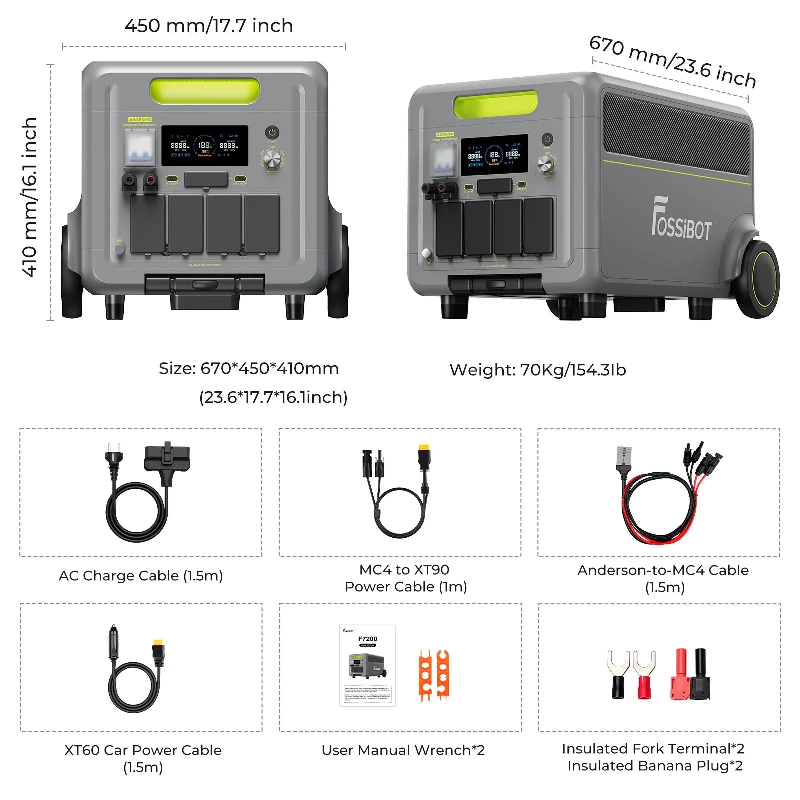 Stație de alimentare portabilă FOSSiBOT F7200 | 7.200 W 5.222.4 Wh
